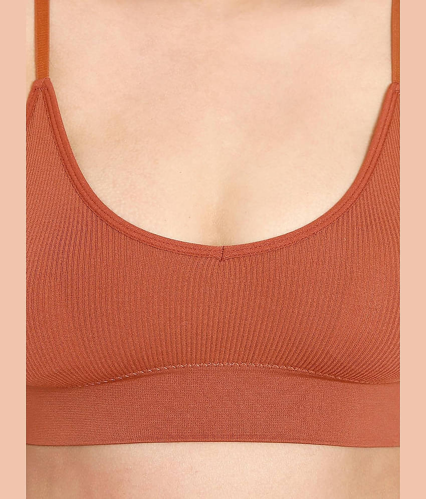 ILRASO Cotton Blend Removable Padding Women's Everyday Bra ( Brown )