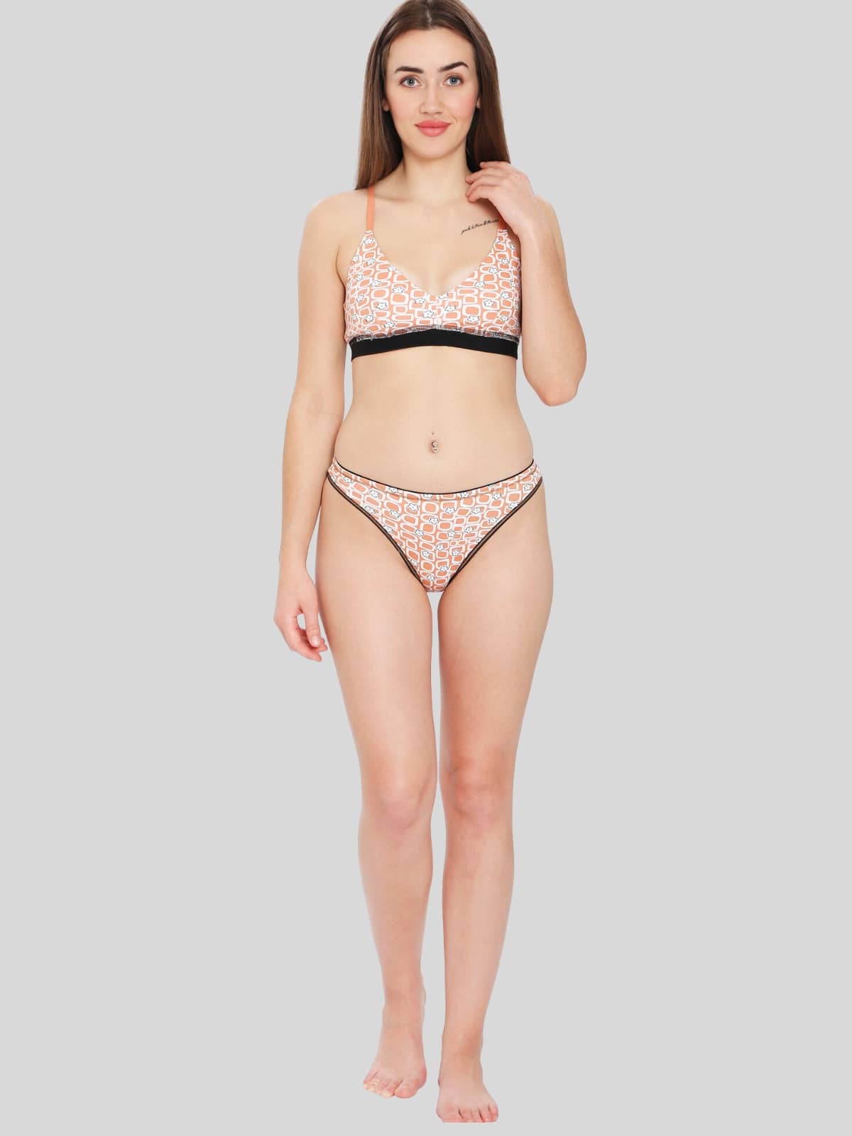 ILRASO Cotton Women's Bra & Panty Set ( Pink )