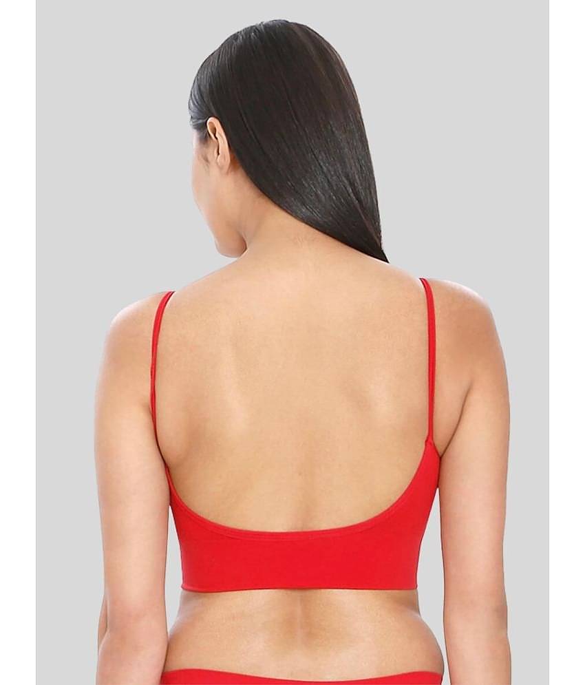 ILRASO - Red Cotton Blend Removable Padding Women's Sports Bra ( Pack of 1 )