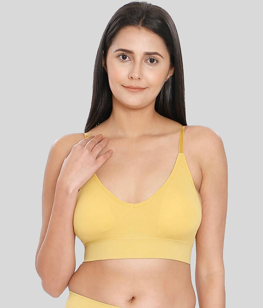 ILRASO Cotton Blend Removable Padding Women's Everyday Bra ( Brown )