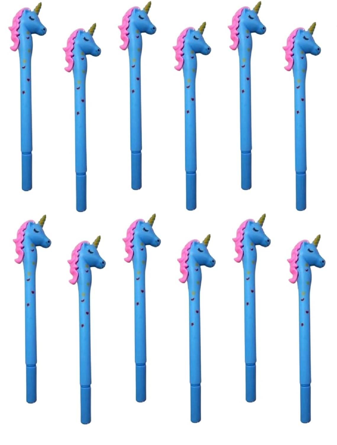 JELLIFY U_n_i_c_o_r_n Ballpoint Pen Blue Ink Birthday Gift Stationery Set Pack of 12, Multicolor JELLIFY U_n_i_c_o_r_n Ballpoint Pen Blue Ink Birthday Gift Stationery Set Pack of 12, Multicolor