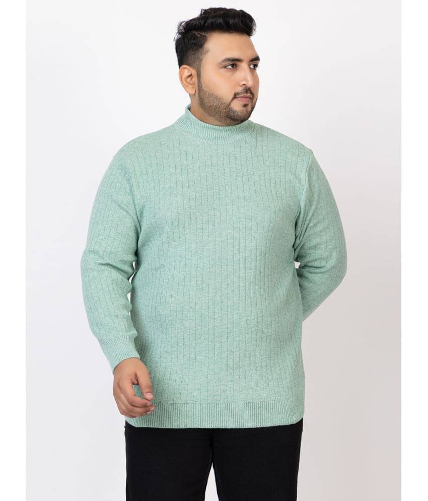 Kvetoo Acrylic High Neck Men's Full Sleeves Pullover Sweater - Mint Green ( Pack of 1 ) Kvetoo Acrylic High Neck Men's Full Sleeves Pullover Sweater - Mint Green ( Pack of 1 )