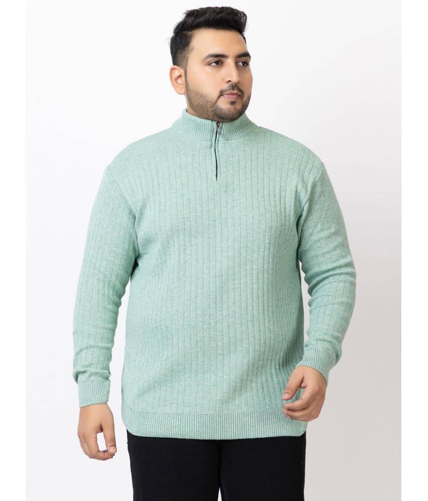 Kvetoo Acrylic High Neck Men's Full Sleeves Pullover Sweater - Sea Green ( Pack of 1 ) Kvetoo Acrylic High Neck Men's Full Sleeves Pullover Sweater - Sea Green ( Pack of 1 )