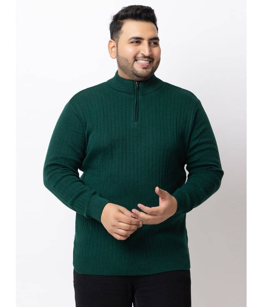 Kvetoo Acrylic High Neck Men's Full Sleeves Pullover Sweater - Green ( Pack of 1 ) Kvetoo Acrylic High Neck Men's Full Sleeves Pullover Sweater - Green ( Pack of 1 )