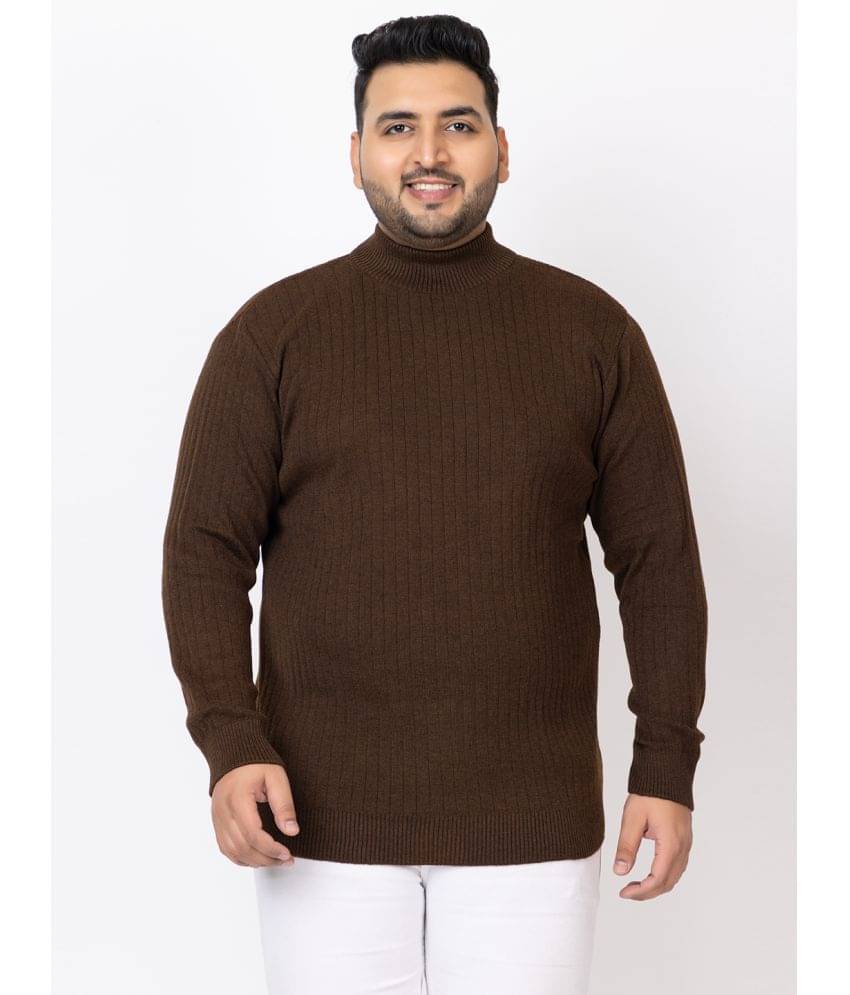 Kvetoo Acrylic High Neck Men's Full Sleeves Pullover Sweater - Brown ( Pack of 1 ) Kvetoo Acrylic High Neck Men's Full Sleeves Pullover Sweater - Brown ( Pack of 1 )