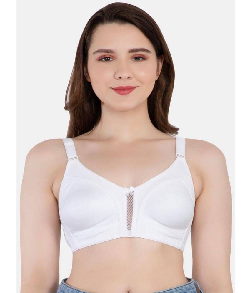     			LACYLUXE Cotton Blend Lightly Padded Women's Minimizer Bra ( White )