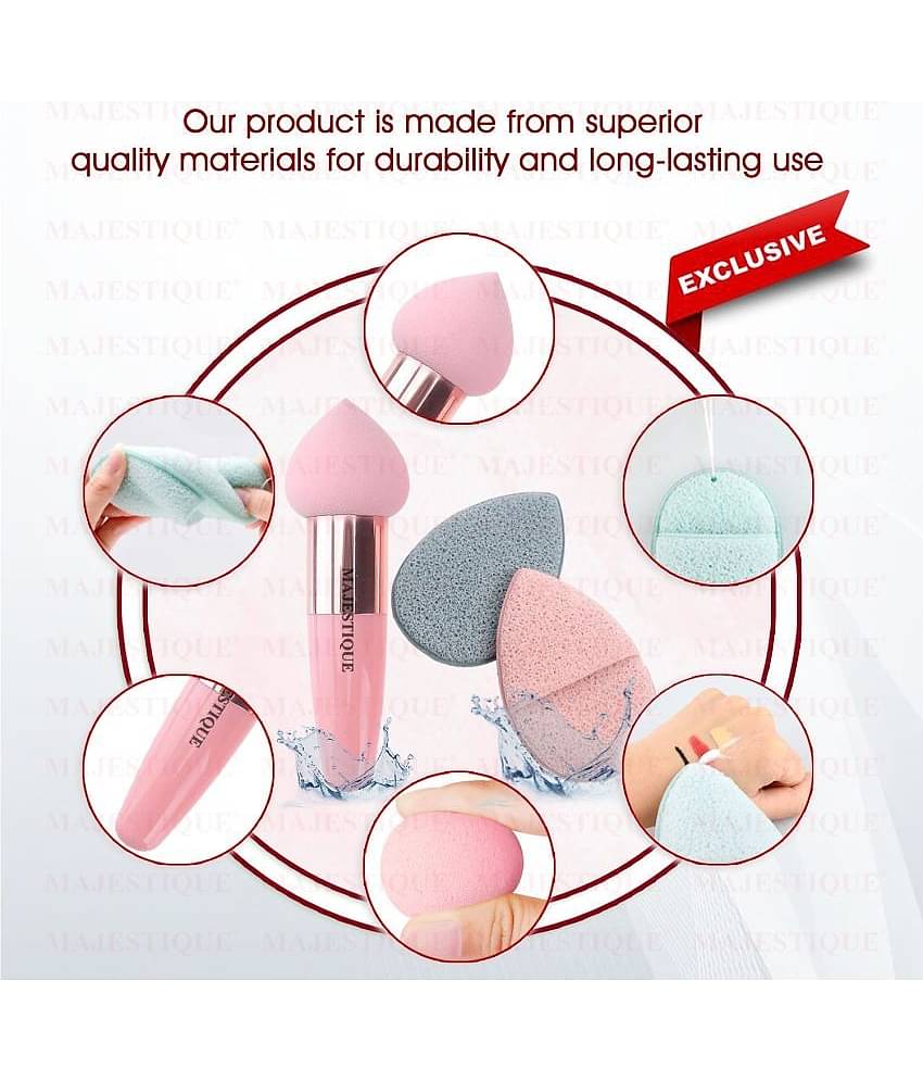 MAJESTIQUE Pointed Facial Makeup Sponge Washing Exfoliating Makeup Removal with Finger Glove - 2 Pcs
