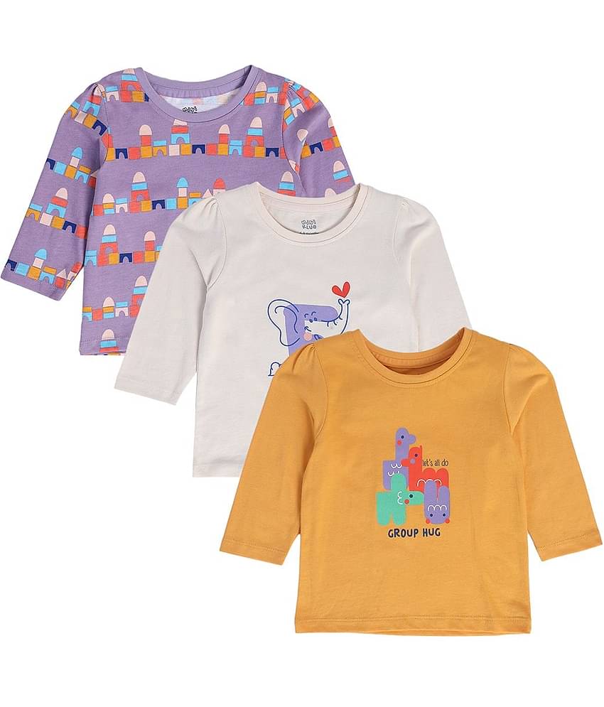 MINI KLUB Pack of 3 Baby Girls Cotton Blend Top ( Beige )