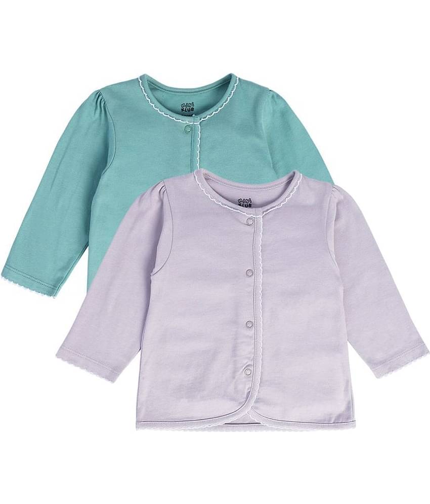 MINI KLUB Pack of 2 Baby Girls Cotton Blend Top ( Purple )