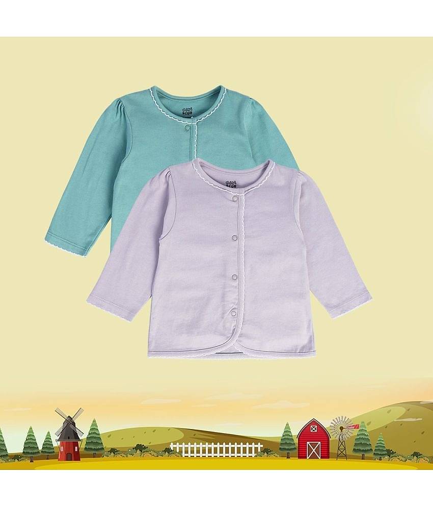 MINI KLUB Pack of 2 Baby Girls Cotton Blend Top ( Purple )