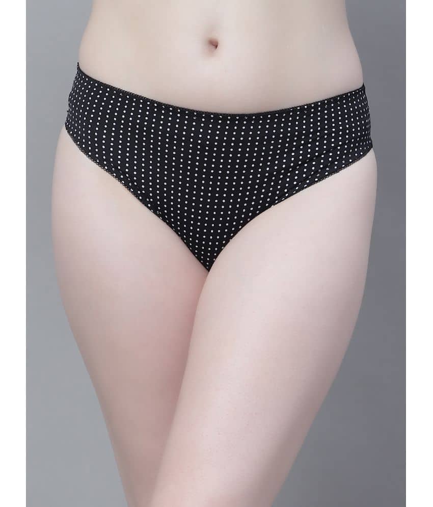 PrettyCat Polyester Printed Women's Bikini ( Black )