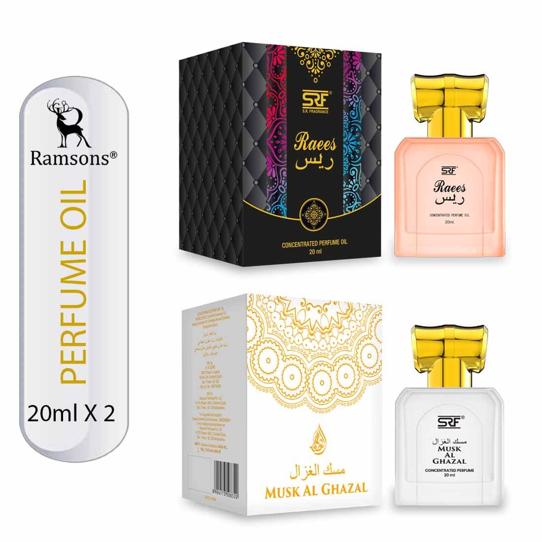     			Ramsons - SRF Musk Al Ghazal & SRF RAEES Concentrated Attar Oil For Unisex 20ml each (Pack of 2)