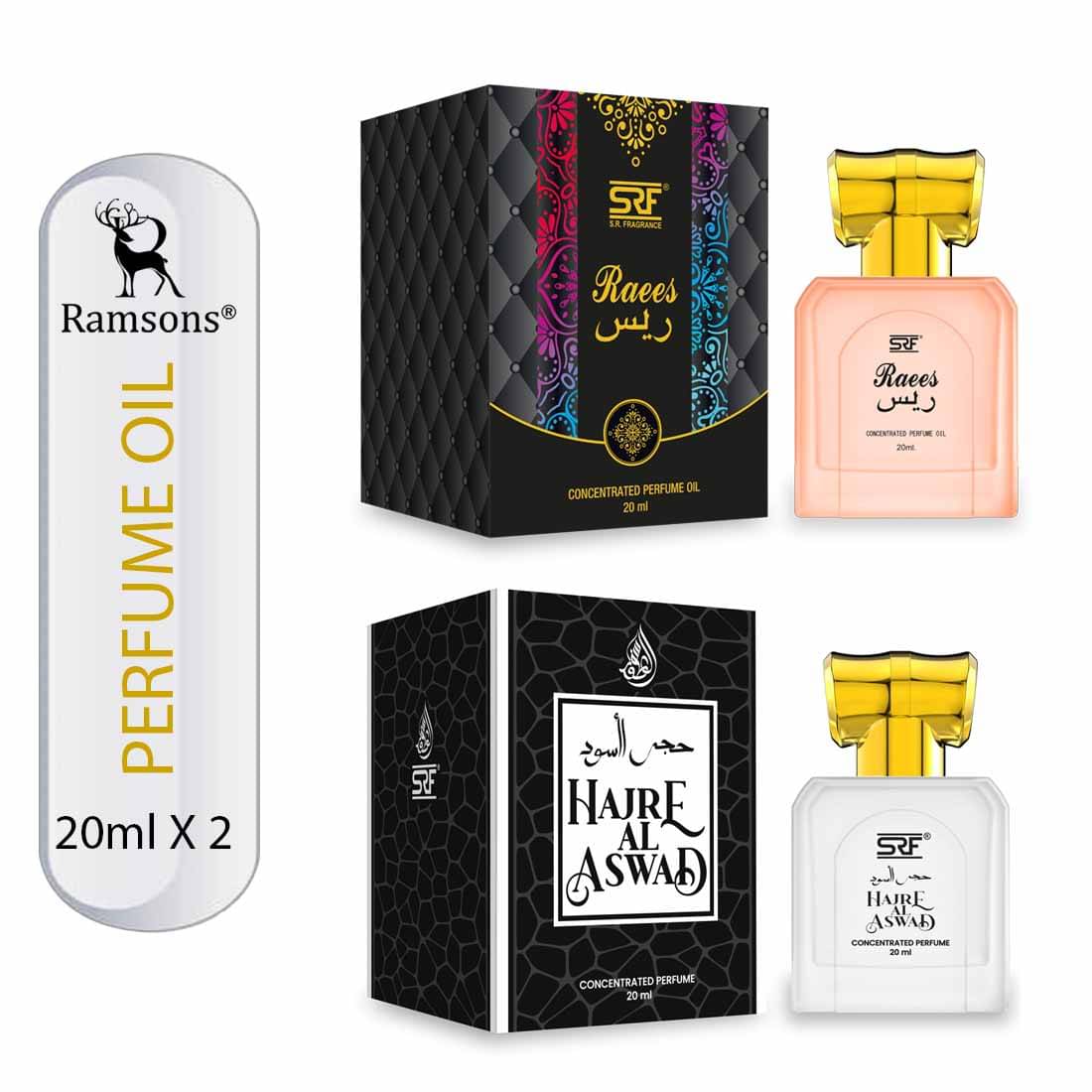     			Ramsons - SRF RAEES & SRF Hajre Al Aswad Concentrated Attar Oil For Unisex 20ml each (Pack of 2)