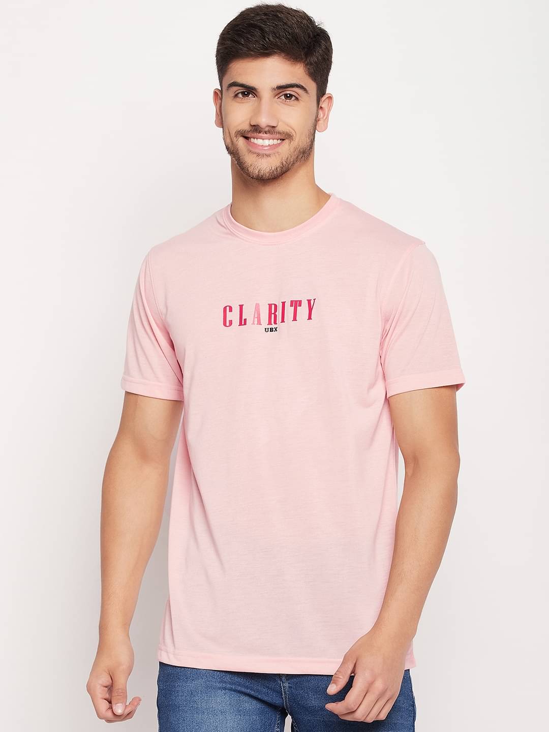     			UBX Pack of 1 Cotton Regular Fit Men's T-Shirt ( Pink )