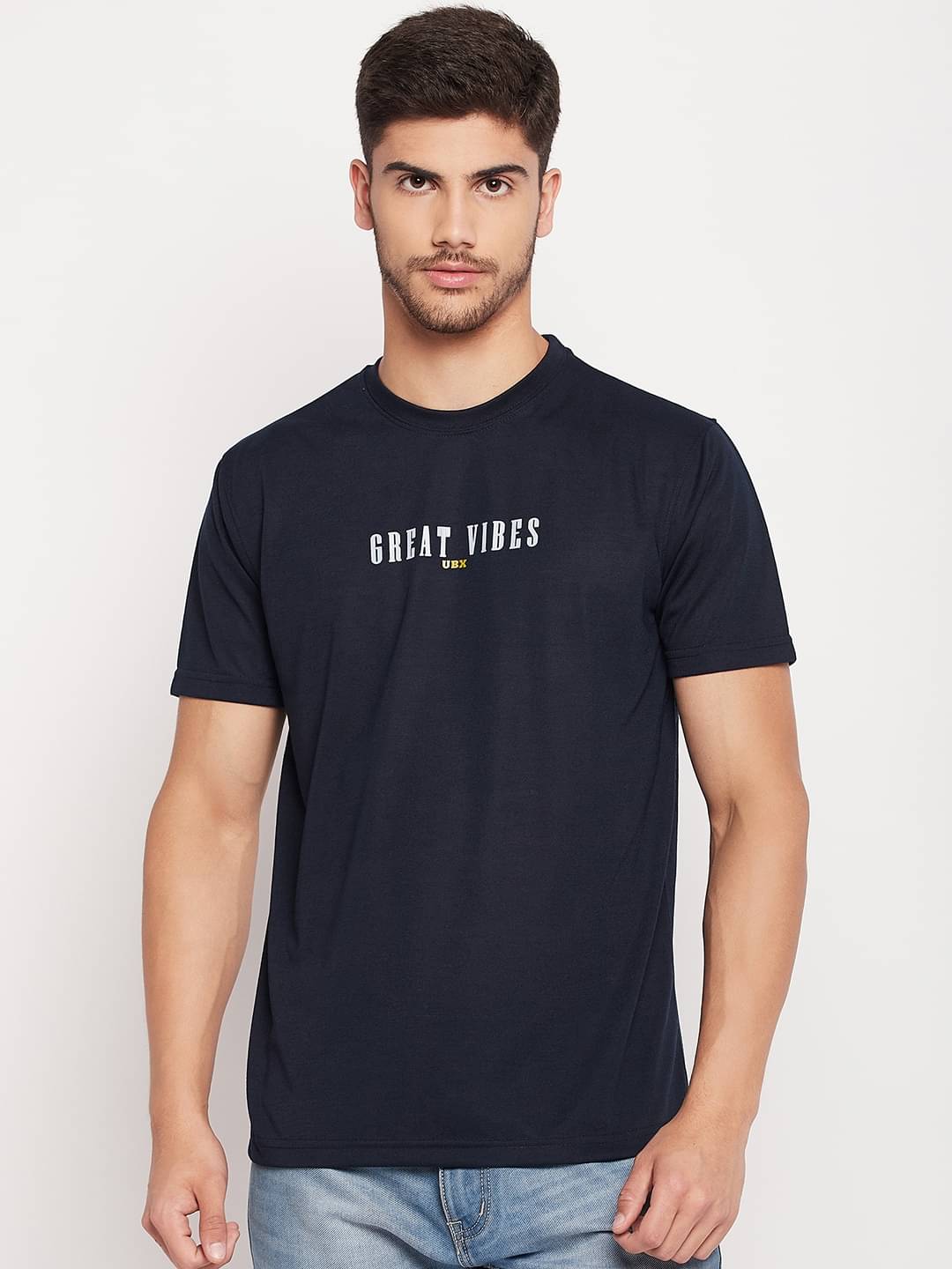     			UBX Pack of 1 Cotton Regular Fit Men's T-Shirt ( Navy )