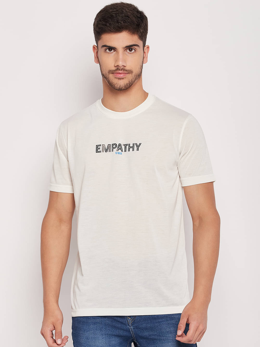     			UBX Pack of 1 Cotton Regular Fit Men's T-Shirt ( Off-White )