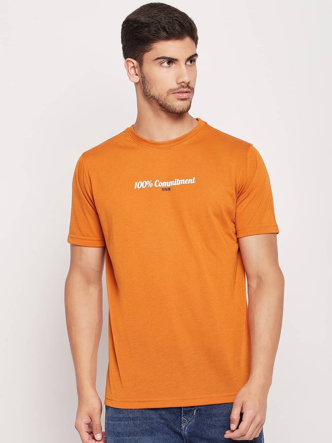 UBX Pack of 1 Cotton Regular Fit Men's T-Shirt ( Orange ) UBX Pack of 1 Cotton Regular Fit Men's T-Shirt ( Orange )