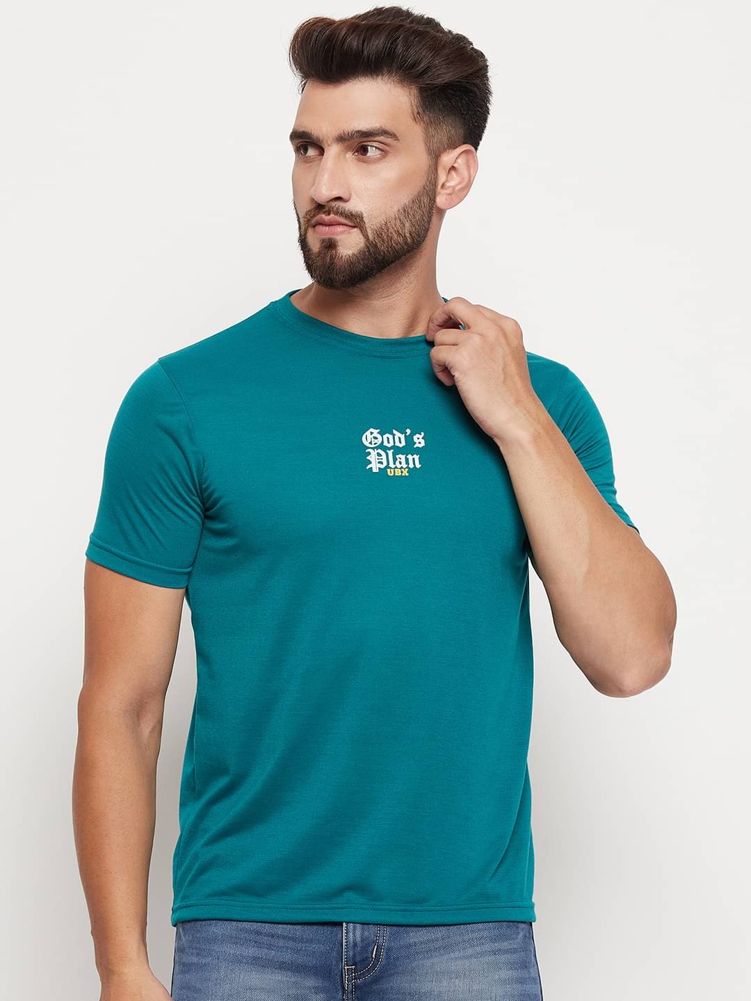 UBX Pack of 1 Cotton Regular Fit Men's T-Shirt ( Green ) UBX Pack of 1 Cotton Regular Fit Men's T-Shirt ( Green )