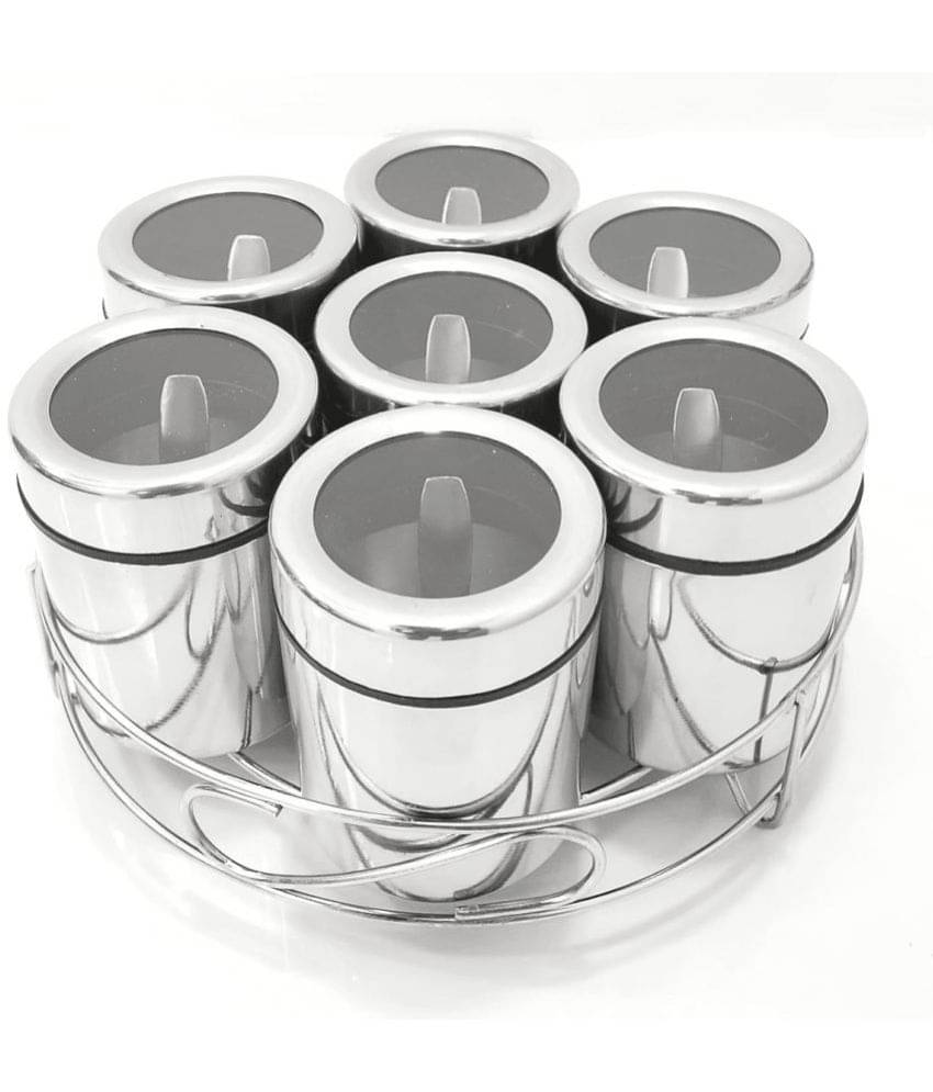     			Visaxmi 7 Masala Box stand Steel Silver Spice Container ( Set of 1 )