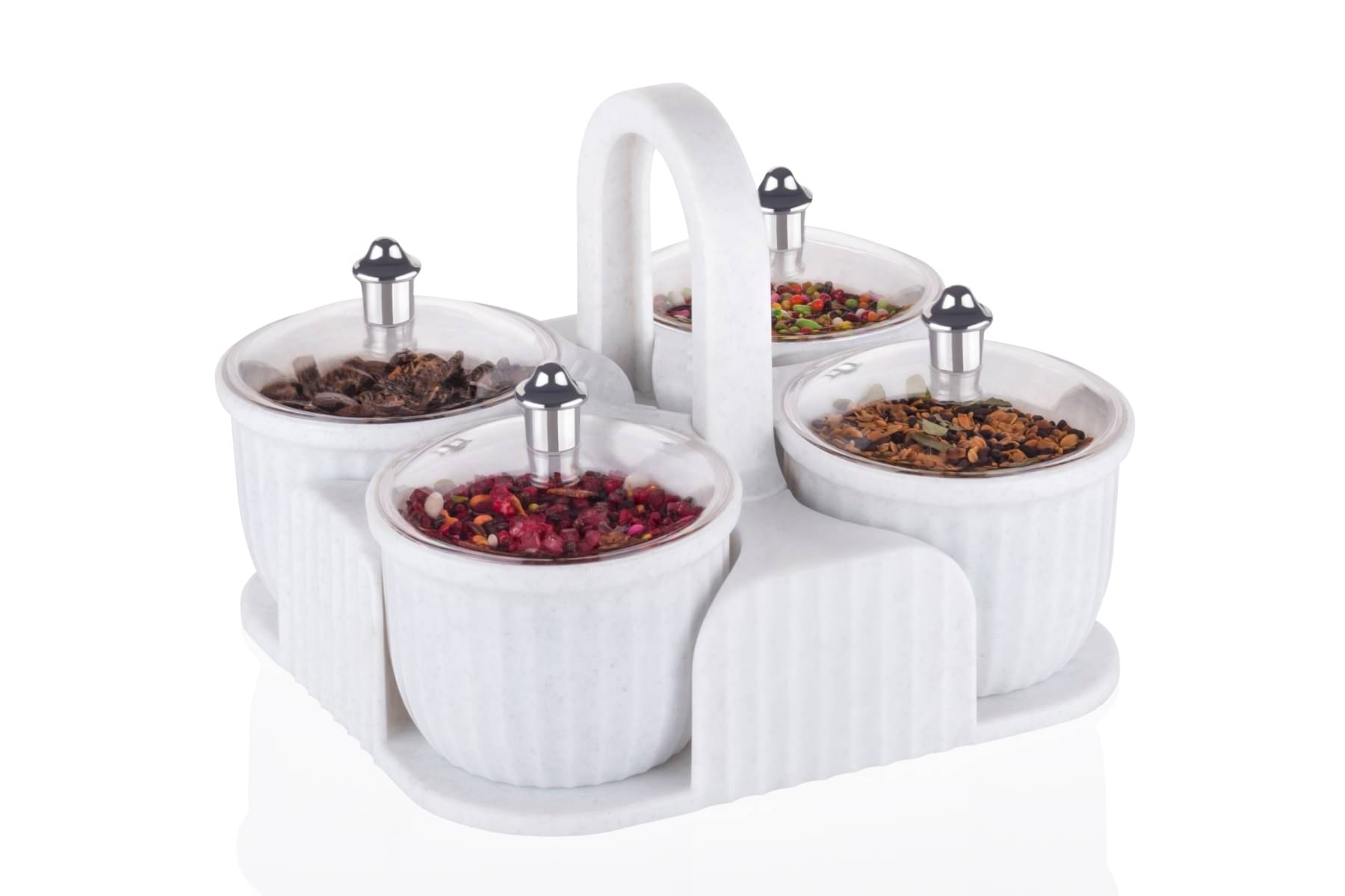     			iview kitchenware Dry Fruit/Masala Plastic White Pickle Container ( Set of 1 )