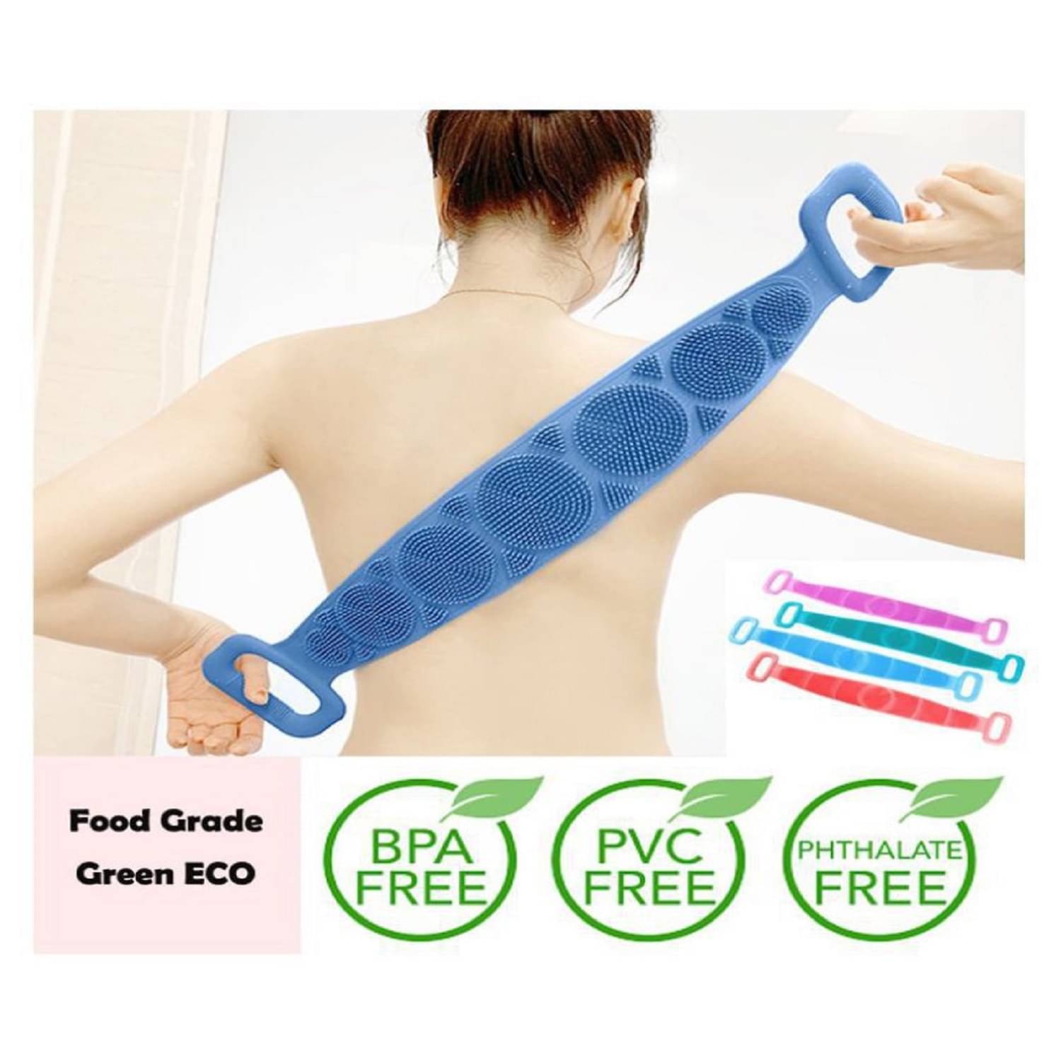 Silicone Body Back Scrubber, Easy to Clean (Pack of 1) Multicolor     			Silicone Body Back Scrubber, Easy to Clean (Pack of 1) Multicolor