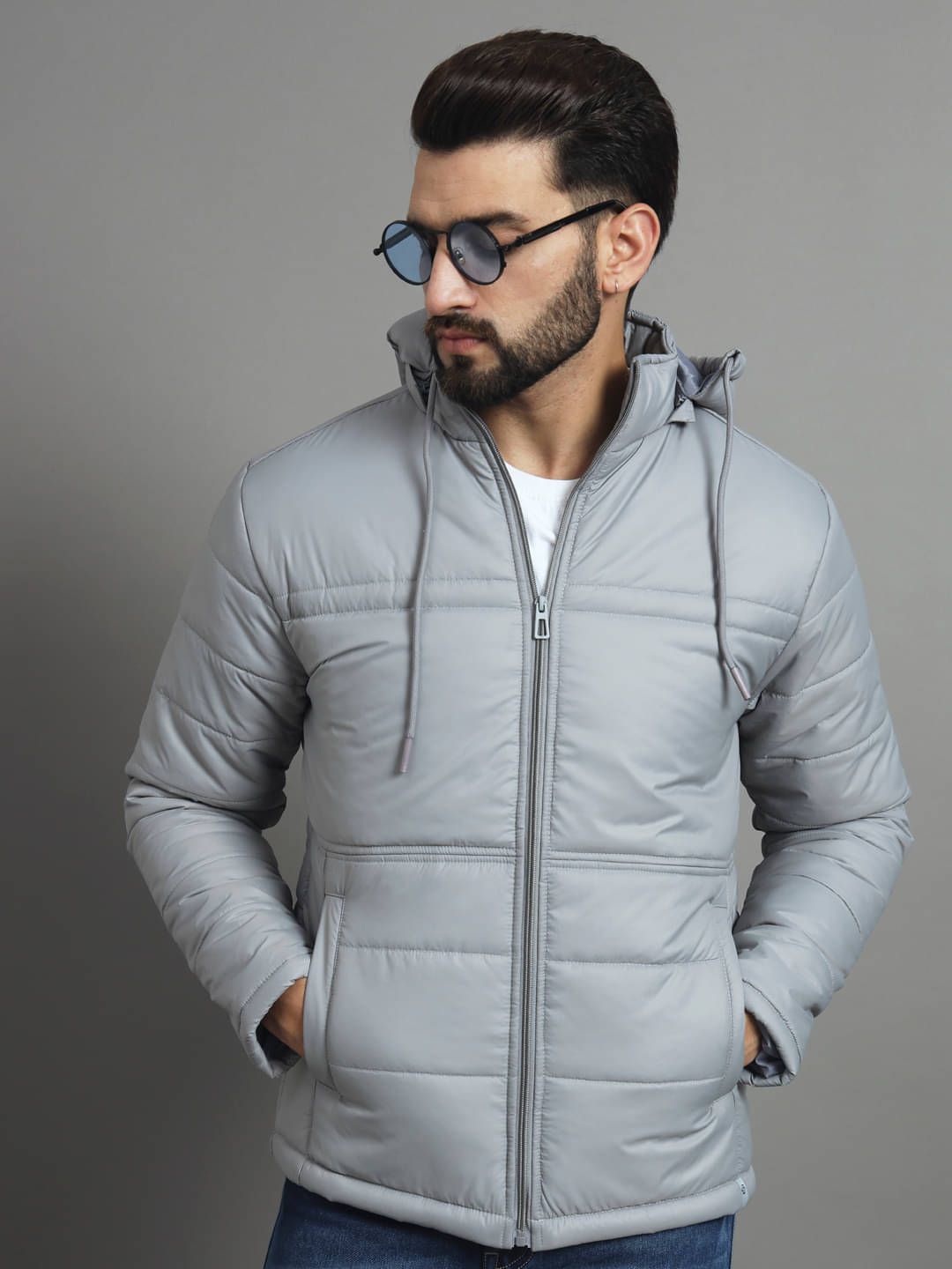 renuovo Polyester Men's Puffer Jacket - Grey ( Pack of 1 )     			renuovo Polyester Men's Puffer Jacket - Grey ( Pack of 1 )