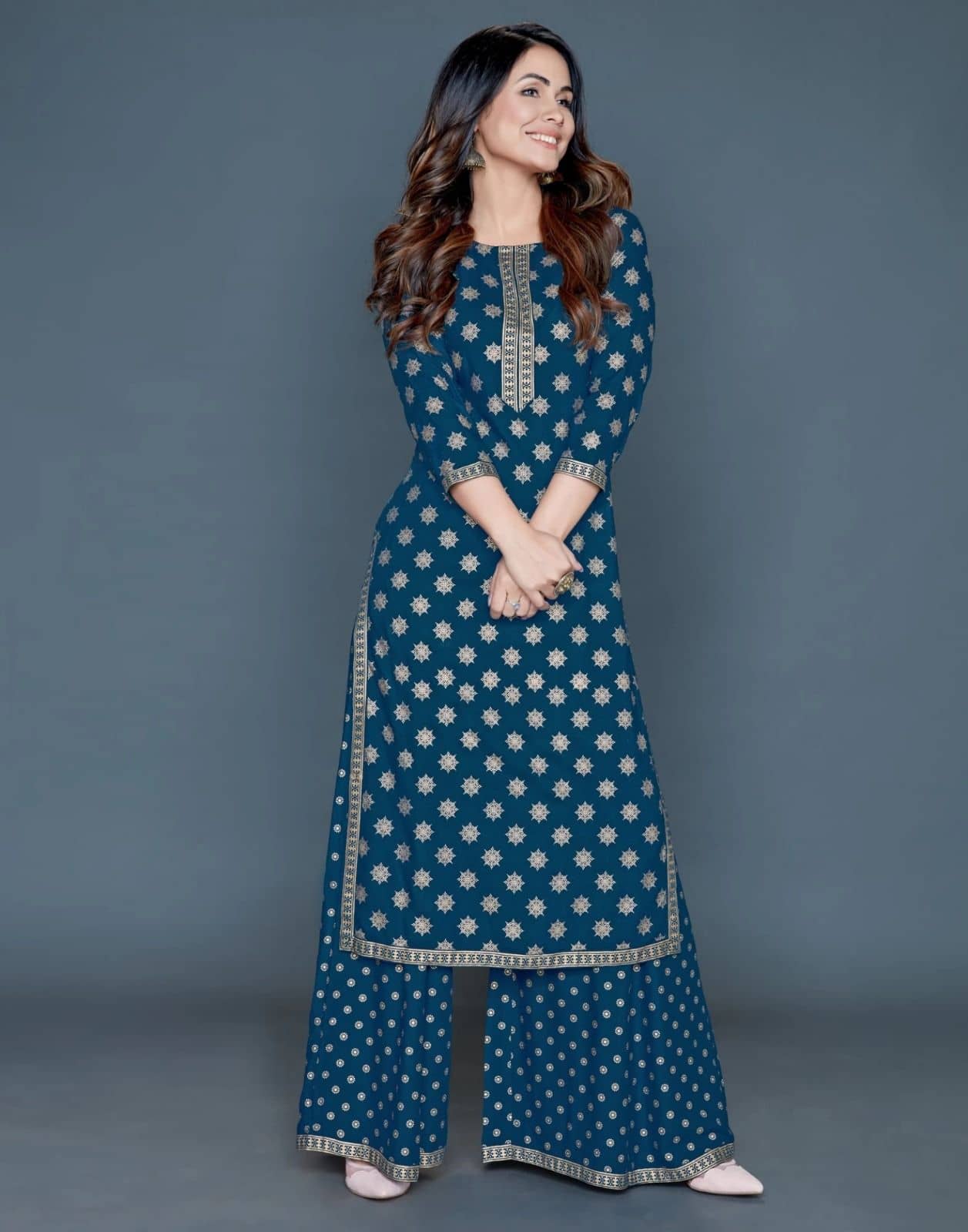 Estela - Blue Straight Rayon Women's Stitched Salwar Suit ( Pack of 1 )