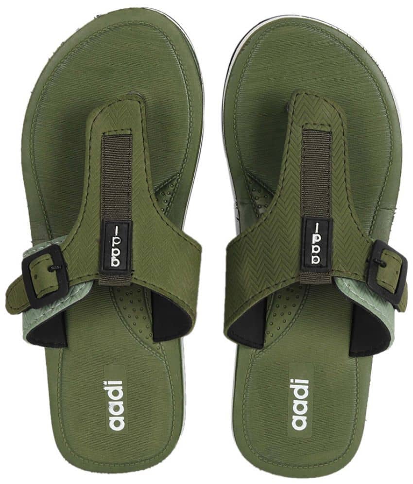 Aadi - Olive Women's Leather Slipper