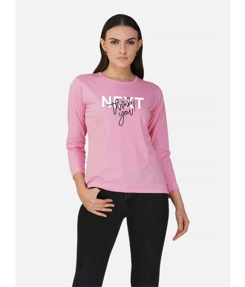     			CHOZI Women Cotton Printed Regular Fit Round Neck T-Shirt ( Pink )