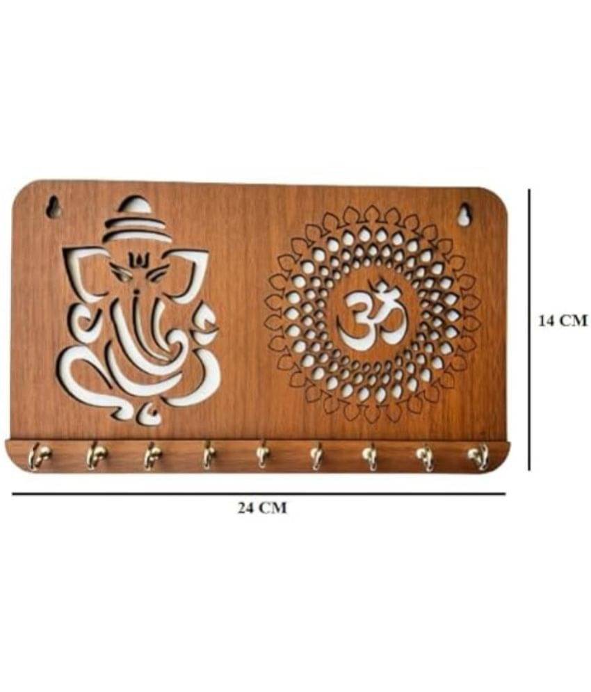     			Ganesha Om Chakra Key Holder for Home Decor Items | Stylish Key Hanger Wall Mounted Decoration | Handicraft Key Chain Stand | Wooden Keychain Hangers for Office | Wood Keys Organizer