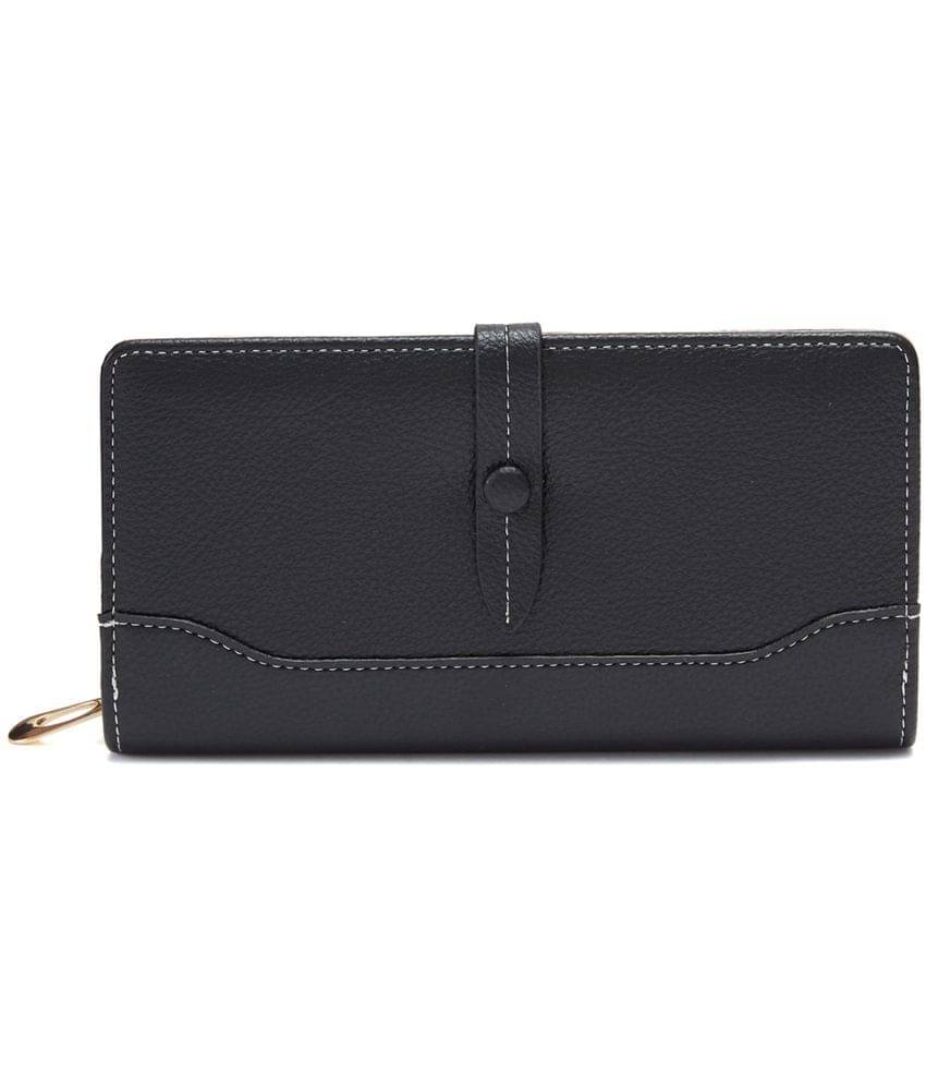     			Globus - PU Black Women's Zip Around Wallet ( Pack of 1 )