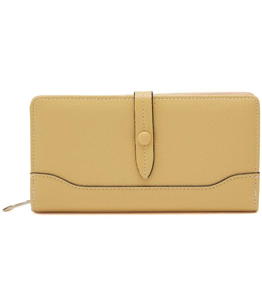     			Globus - PU Yellow Women's Zip Around Wallet ( Pack of 1 )