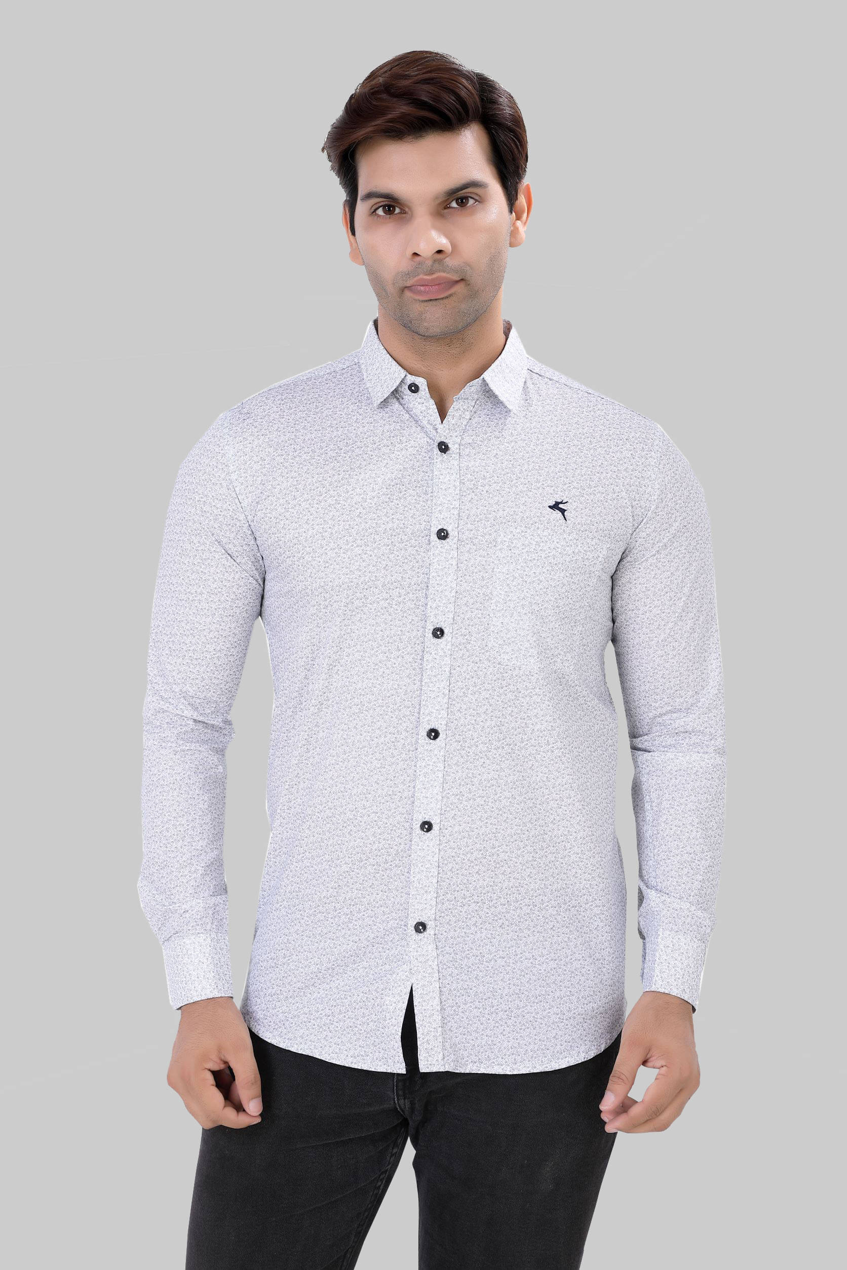     			JVNINE - Be Unique 100% Cotton Regular Fit Printed Full Sleeves Men's Casual Shirt - White ( Pack of 1 )