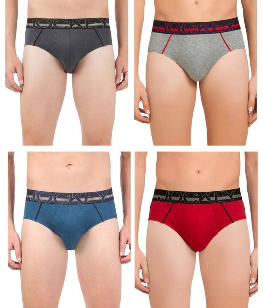 Jockey - Multicolor Cotton Men's Briefs ( Pack of 4 ) Jockey - Multicolor Cotton Men's Briefs ( Pack of 4 )