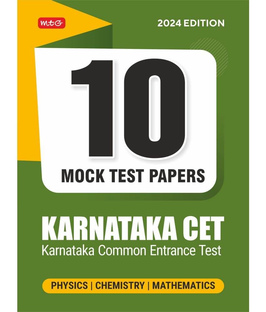 Karnataka CET 10 Mock Tests Papers with Solutions For 2024 Exam | KCET Model Test & Practice Papers Book - Physics, Chemistry & Mathematics Karnataka CET 10 Mock Tests Papers with Solutions For 2024 Exam | KCET Model Test & Practice Papers Book - Physics, Chemistry & Mathematics