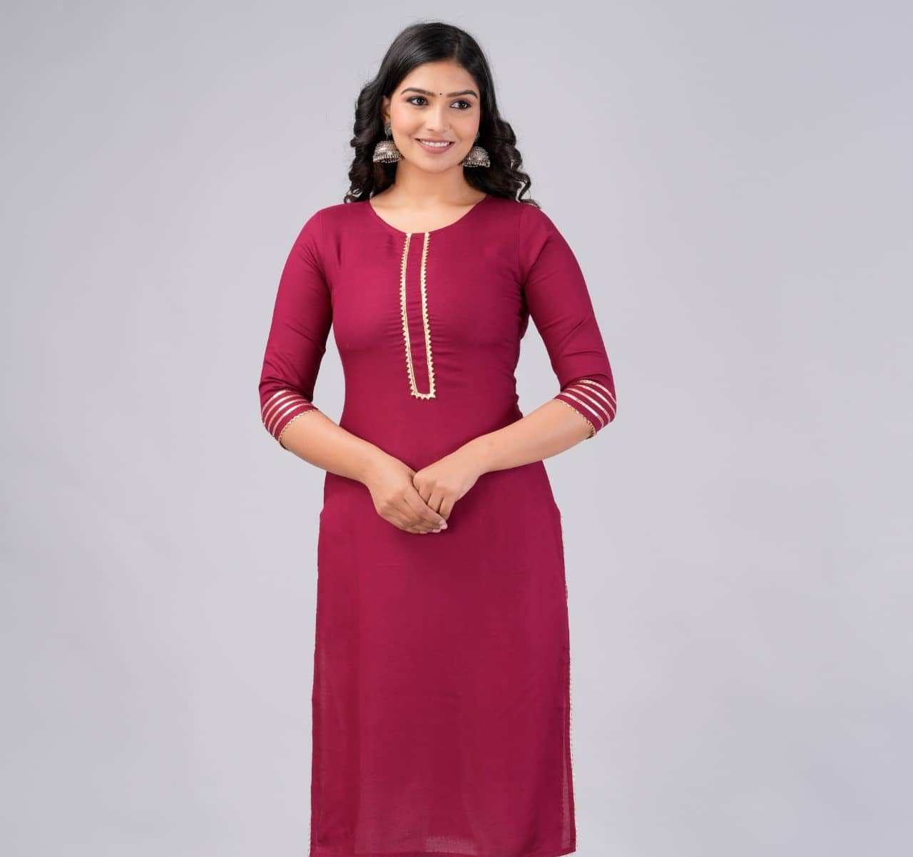 MAUKA Rayon Solid Straight Women's Kurti - Maroon ( Pack of 1 ) - Kurtis, Tunics | Buy online on ZillyBuy