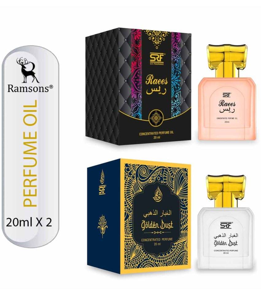     			Ramsons - SRF RAEES & SRF GOLDEN Dust Concentrated Attar Oil For Unisex 20ml each (Pack of 2)