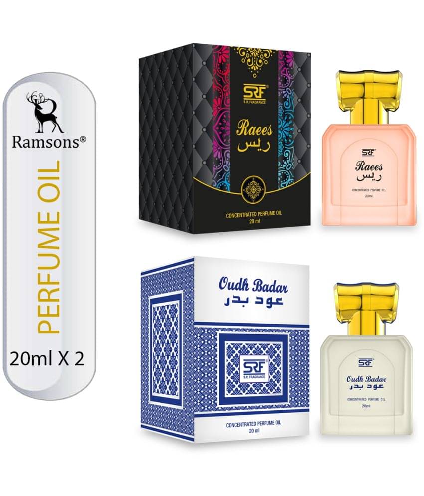 Ramsons - SRF RAEES & SRF OUDH Badar Concentrated Attar Oil For Unisex 20ml each (Pack of 2) Ramsons - SRF RAEES & SRF OUDH Badar Concentrated Attar Oil For Unisex 20ml each (Pack of 2)
