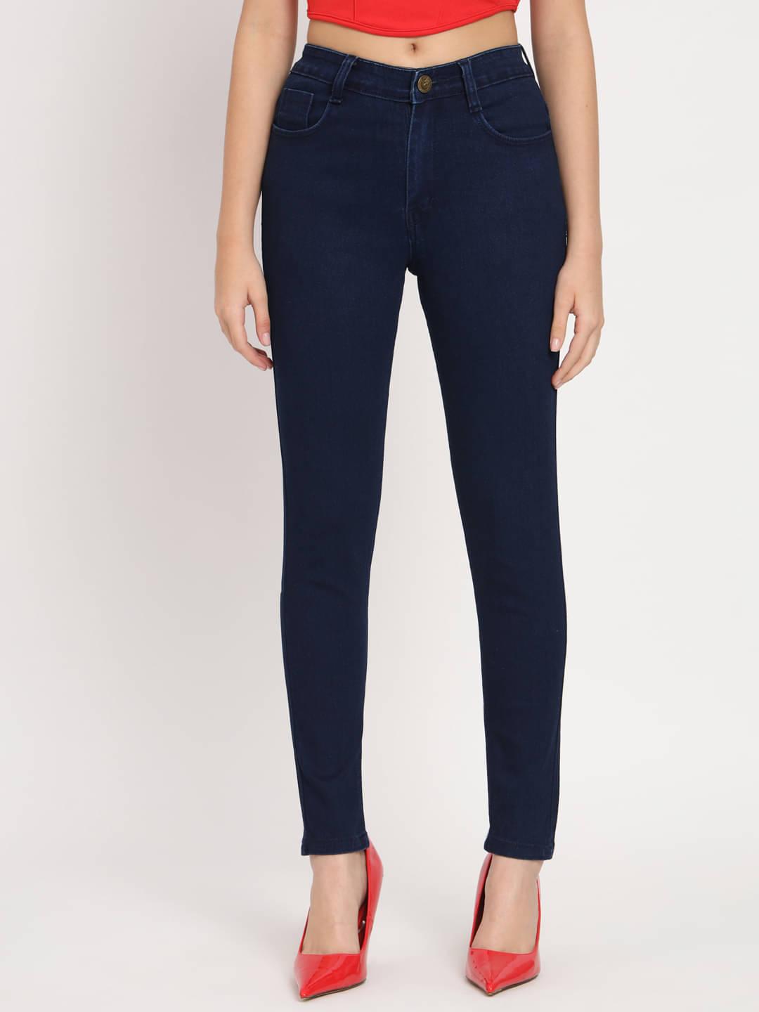     			AngelFab - Blue Denim Skinny Fit Women's Jeans ( Pack of 1 )