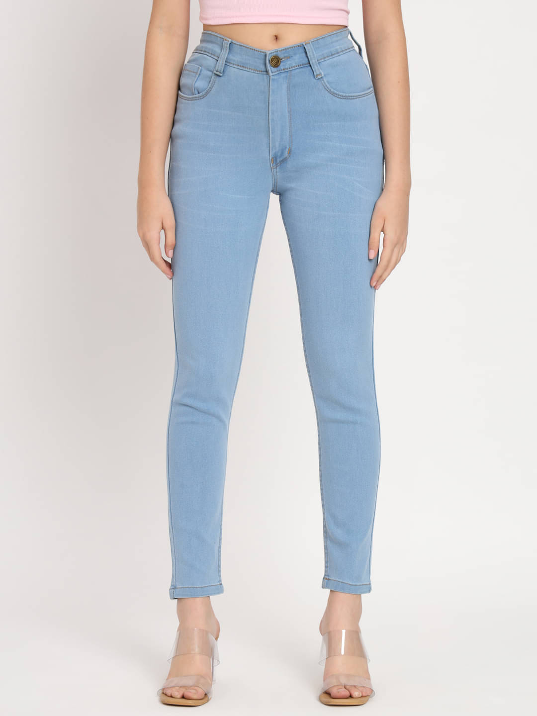     			AngelFab - Light Blue Denim Skinny Fit Women's Jeans ( Pack of 1 )