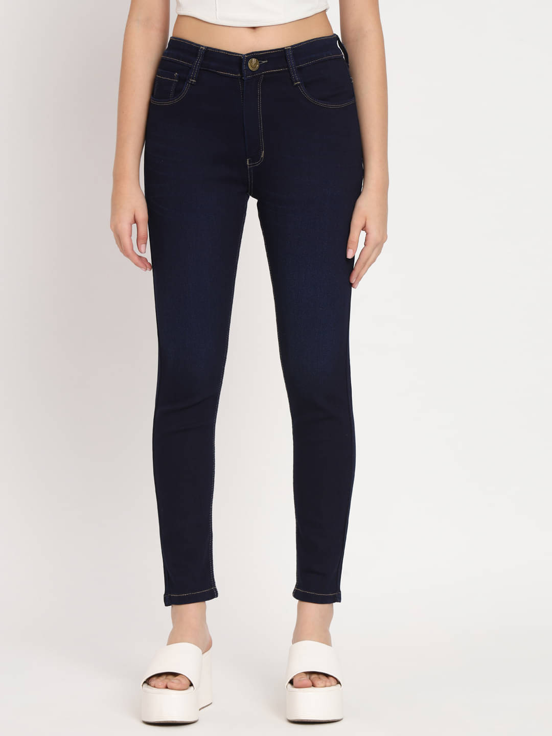     			AngelFab - Navy Blue Denim Skinny Fit Women's Jeans ( Pack of 1 )