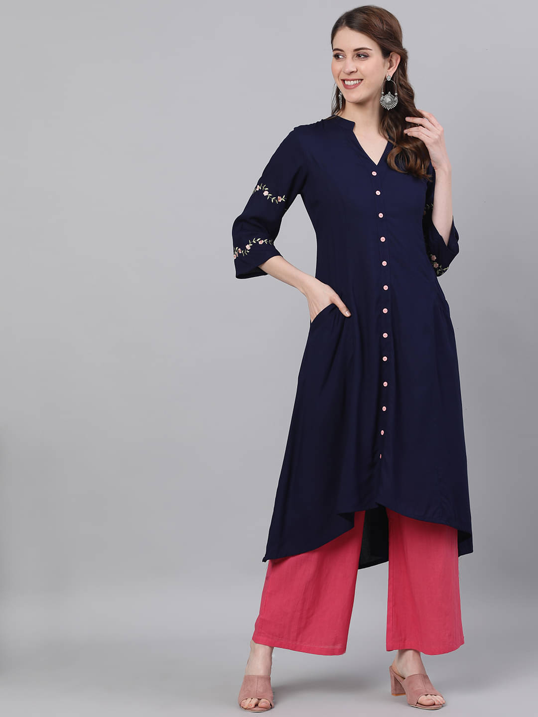 Antaran Cotton Solid Asymmetrical Women's Kurti - Blue ( Pack of 1 ) Antaran Cotton Solid Asymmetrical Women's Kurti - Blue ( Pack of 1 )