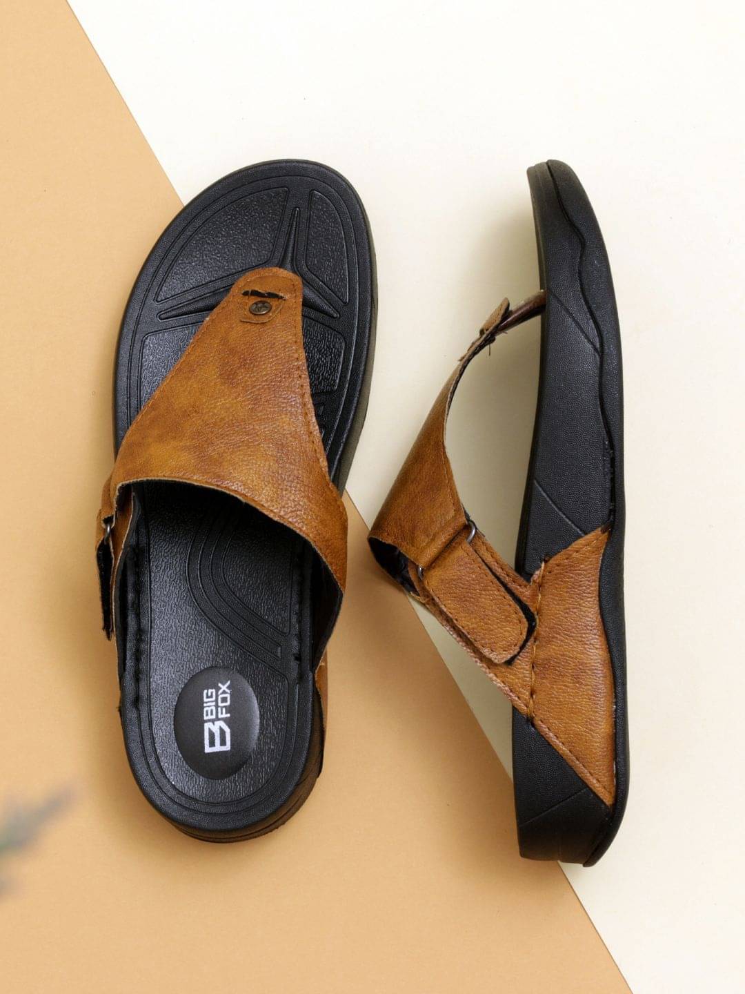     			Big Fox - Tan Men's Leather Slipper