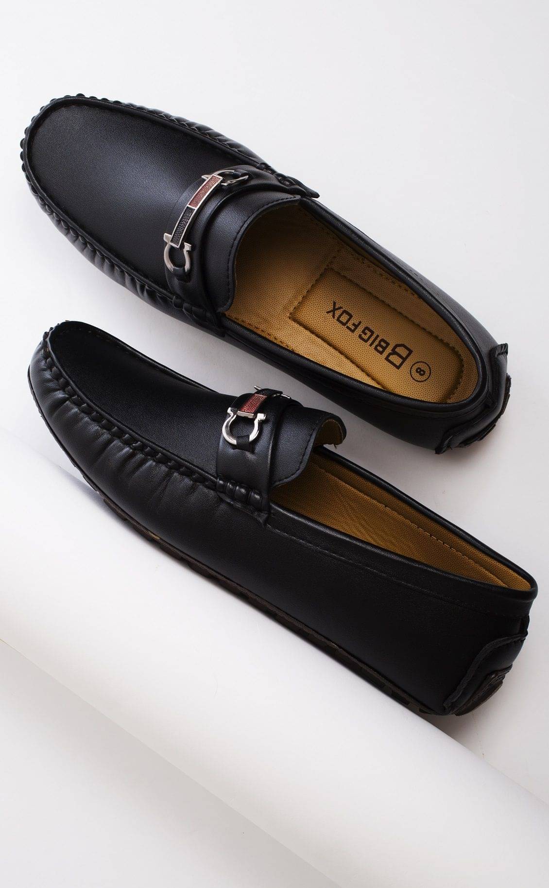     			Big Fox Black Loafers