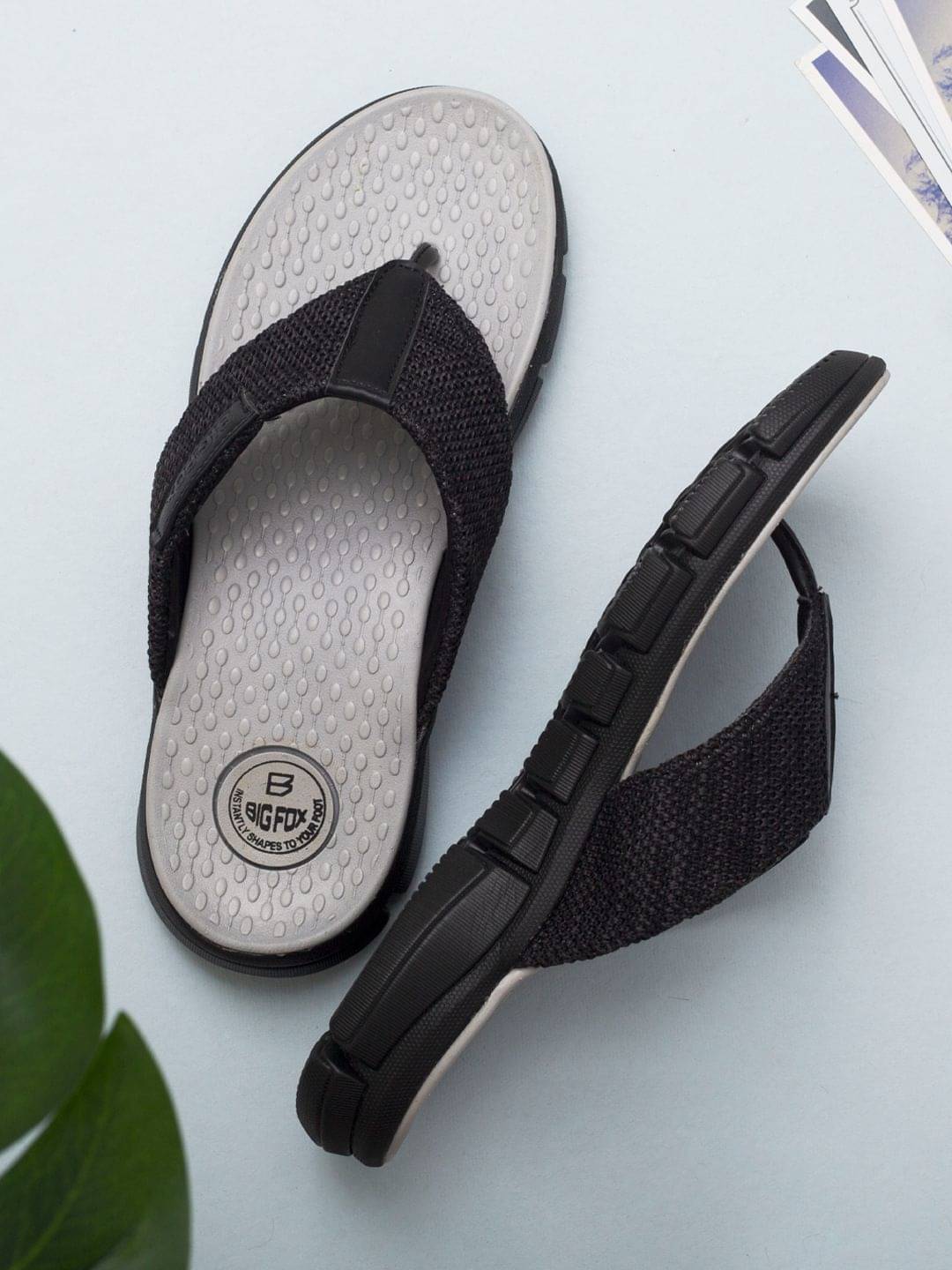     			Big Fox - Black Men's Thong Flip Flop