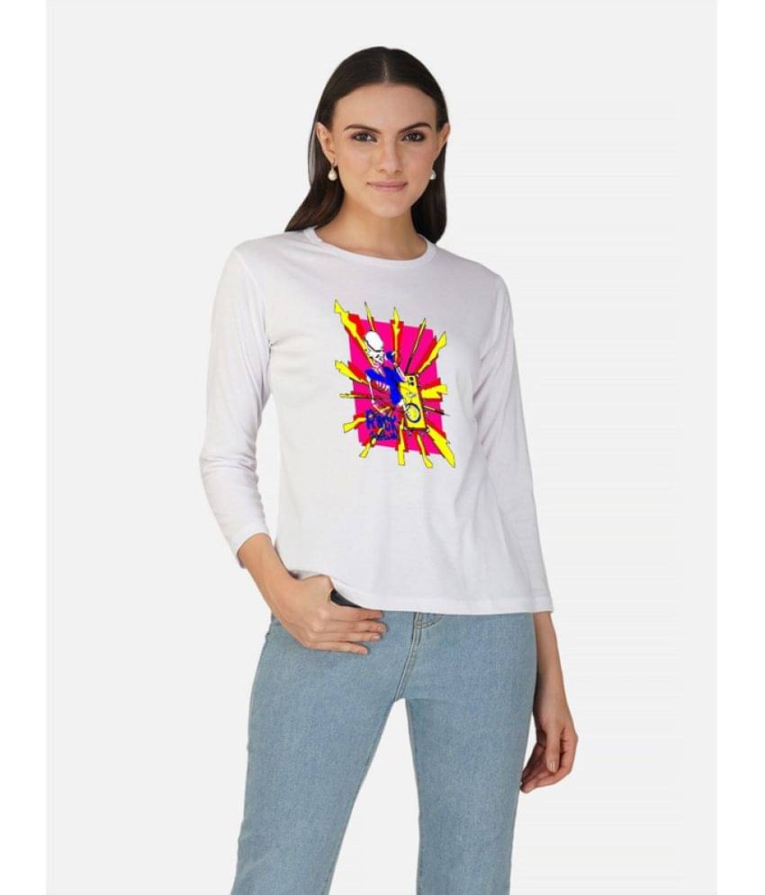 CHOZI Women Cotton Printed Regular Fit Round Neck T-Shirt ( White ) CHOZI Women Cotton Printed Regular Fit Round Neck T-Shirt ( White )