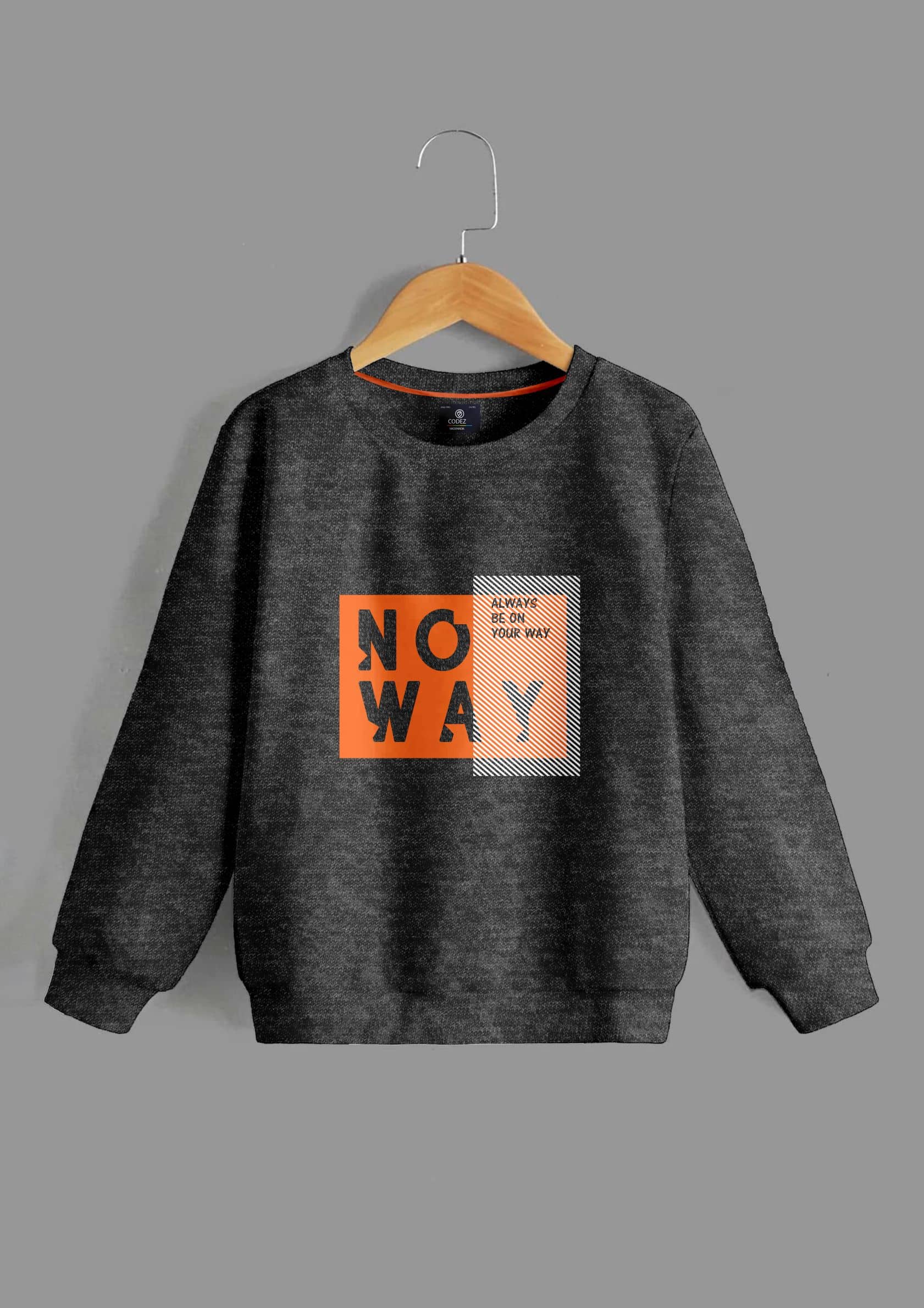 CODEZ Pack of 1 Boys Cotton Blend Sweatshirt ( Gray )