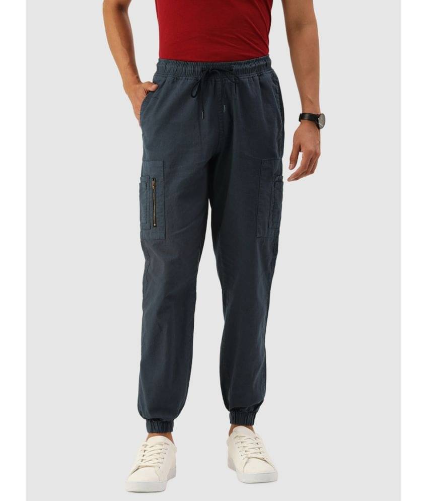     			IVOC Men Solid Cotton Cargo Pocket Joggers