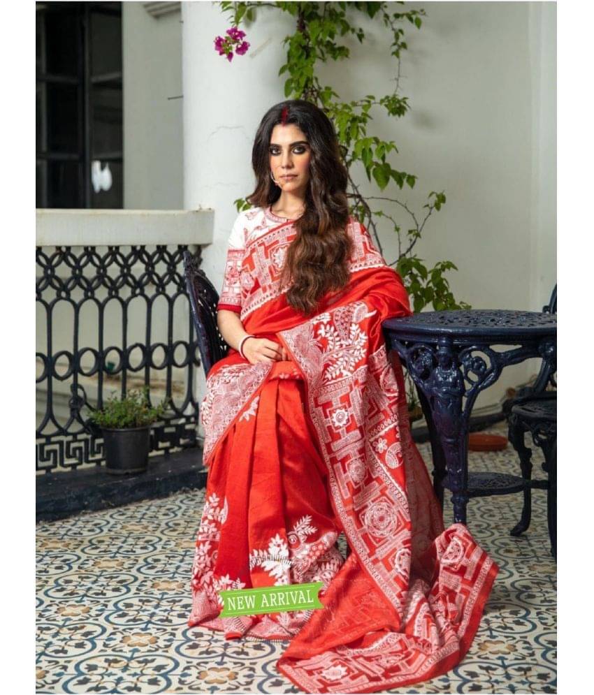 JULEE Jacquard Solid Saree With Unstitched Blouse Piece ( Red ) JULEE Jacquard Solid Saree With Unstitched Blouse Piece ( Red )
