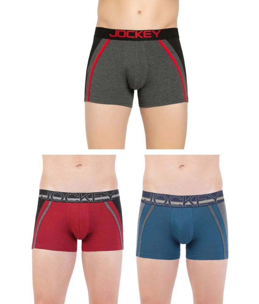 Jockey - Multicolor Cotton Men's Trunks ( Pack of 3 ) Jockey - Multicolor Cotton Men's Trunks ( Pack of 3 )